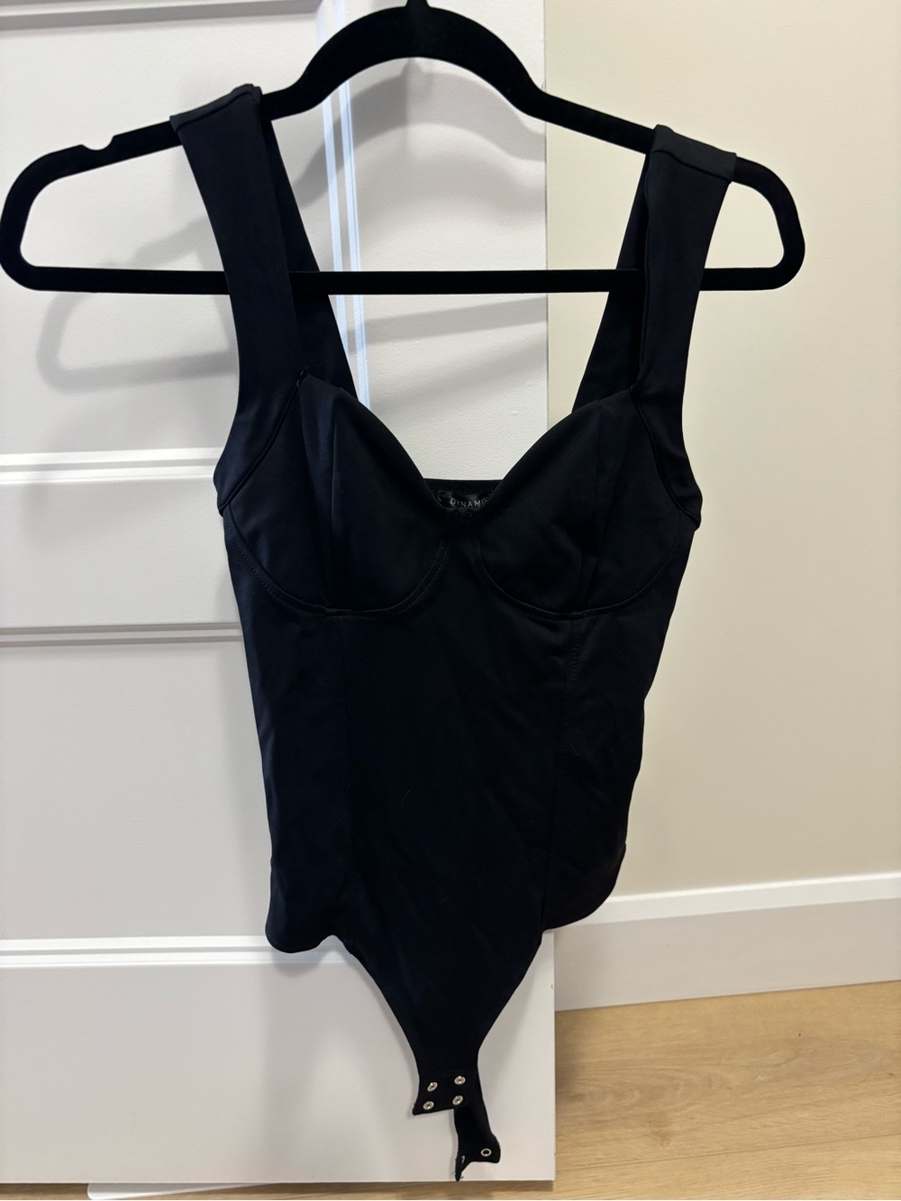 Dynamite Black Sculpting Bodysuit with Wide Straps